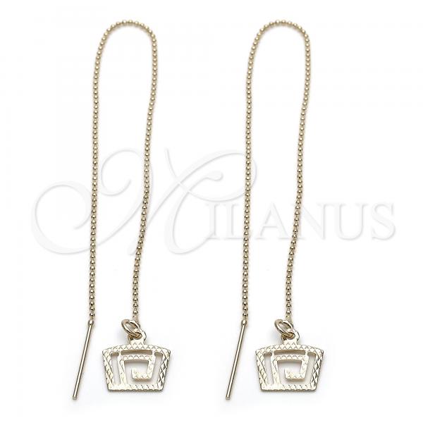 Oro Laminado Threader Earring, Gold Filled Style Golden Finish, 5.119.008