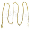 Oro Laminado Basic Necklace, Gold Filled Style Curb Design, Polished, Golden Finish, 5.222.008.24