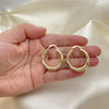 Oro Laminado Medium Hoop, Gold Filled Style Diamond Cutting Finish, Golden Finish, 02.170.0309.30