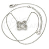 Gold Tone Pendant Necklace, with White Cubic Zirconia and White Micro Pave, Polished, Rhodium Finish, 04.213.0014.16.GT