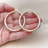 Oro Laminado Large Hoop, Gold Filled Style Hollow Design, Diamond Cutting Finish, Tricolor, 02.213.0309.1.50