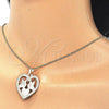 Oro Laminado Pendant Necklace, Gold Filled Style Heart and Bird Design, Polished, Golden Finish, 04.106.0060.1.20