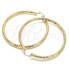 Oro Laminado Extra Large Hoop, Gold Filled Style Hollow Design, Diamond Cutting Finish, Golden Finish, 02.170.0308.80