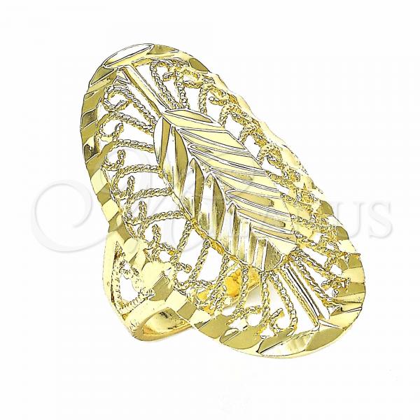 Oro Laminado Elegant Ring, Gold Filled Style Polished, Golden Finish, 01.233.0010.07 (Size 7)