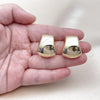 Oro Laminado Stud Earring, Gold Filled Style Hollow Design, Polished, Golden Finish, 02.195.0344