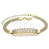 Oro Laminado Fancy Bracelet, Gold Filled Style Guadalupe Design, Polished, Tricolor, 03.380.0026.07