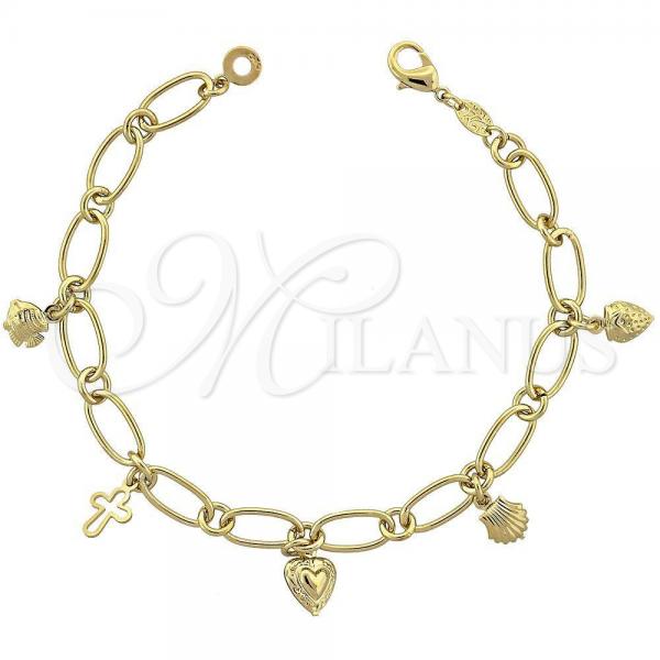 Oro Laminado Charm Bracelet, Gold Filled Style Golden Finish, 5.022.004