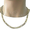 Oro Laminado Basic Necklace, Gold Filled Style Figaro Design, Polished, Golden Finish, 5.222.011.28