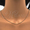 Oro Laminado Basic Necklace, Gold Filled Style Figaro Concave Design, Polished, Golden Finish, 04.213.0069.22