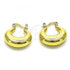 Oro Laminado Small Hoop, Gold Filled Style Hollow Design, Polished, Golden Finish, 02.163.0158.20
