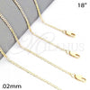 Oro Laminado Basic Necklace, Gold Filled Style Mariner Design, Polished, Golden Finish, 04.99.0014.18