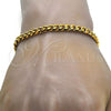 Stainless Steel Basic Bracelet, Miami Cuban Design, Polished, Golden Finish, 03.256.0023.08
