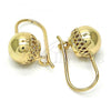 Oro Laminado Leverback Earring, Gold Filled Style Polished, Golden Finish, 02.163.0048