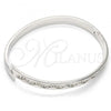 Rhodium Plated Individual Bangle, with White Crystal, Polished, Rhodium Finish, 07.161.0002.1.04 (05 MM Thickness, Size 5 - 2.50 Diameter)