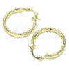 Oro Laminado Small Hoop, Gold Filled Style Diamond Cutting Finish, Golden Finish, 02.213.0252.25