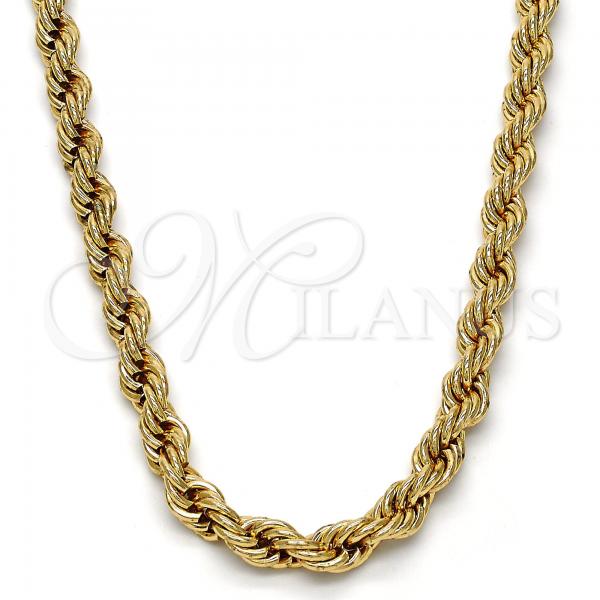 Gold Tone Basic Necklace, Rope Design, Polished, Golden Finish, 04.242.0042.24GT