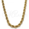 Gold Tone Basic Necklace, Rope Design, Polished, Golden Finish, 04.242.0042.24GT