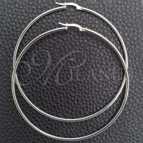 Sterling Silver Large Hoop, Hollow Design, Polished, Silver Finish, 02.389.0186.70