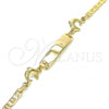 Oro Laminado ID Bracelet, Gold Filled Style Dolphin Design, Polished, Golden Finish, 03.63.2142.06