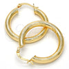 Oro Laminado Medium Hoop, Gold Filled Style Hollow Design, Diamond Cutting Finish, Golden Finish, 5.138.008.30