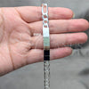 Sterling Silver ID Bracelet, Figaro Design, Polished, Silver Finish, 03.420.0010.09.1