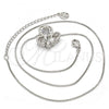 Gold Tone Pendant Necklace, Butterfly Design, with White Cubic Zirconia and White Micro Pave, Polished, Rhodium Finish, 04.213.0018.1.16.GT