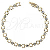 Oro Laminado Tennis Bracelet, Gold Filled Style Flower Design, with  Cubic Zirconia, Golden Finish, 5.023.012