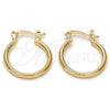 Oro Laminado Small Hoop, Gold Filled Style Polished, Golden Finish, 5.134.013.15