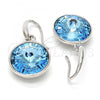 Rhodium Plated Dangle Earring, with Aquamarine Swarovski Crystals, Polished, Rhodium Finish, 02.239.0001.9