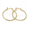 Oro Laminado Medium Hoop, Gold Filled Style Diamond Cutting Finish, Golden Finish, 5.136.036.30