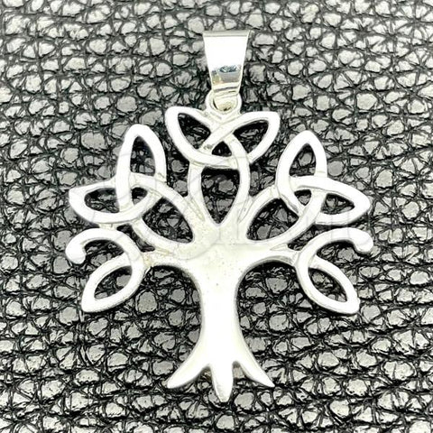 Sterling Silver Fancy Pendant, Tree Design, Polished, Silver Finish, 05.392.0059