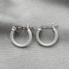 Sterling Silver Small Hoop, Diamond Cutting Finish, Silver Finish, 02.401.0004.12