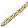 Stainless Steel Solid Bracelet, Polished, Two Tone, 03.114.0216.1.09