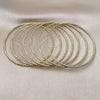 Oro Laminado Semanario Bangle, Gold Filled Style Diamond Cutting Finish, Golden Finish, 07.93.0003.04