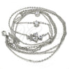 Rhodium Plated Pendant Necklace, Flower Design, with White Cubic Zirconia, Polished, Rhodium Finish, 04.213.0121.1.16