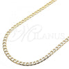Oro Laminado Basic Necklace, Gold Filled Style Curb Design, Polished, Golden Finish, 5.222.004.22