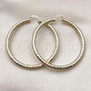 Oro Laminado Extra Large Hoop, Gold Filled Style Hollow Design, Diamond Cutting Finish, Golden Finish, 02.213.0818.70