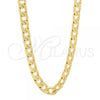 Oro Laminado Basic Necklace, Gold Filled Style Curb Design, Polished, Golden Finish, 5.222.004.18