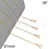 Oro Laminado Basic Necklace, Gold Filled Style Polished, Golden Finish, 04.213.0001.1.18