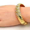 Gold Tone Individual Bangle, with White Crystal, Polished, Golden Finish, 07.252.0015.05.GT (14 MM Thickness, Size 5 - 2.50 Diameter)