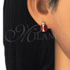 Sterling Silver Stud Earring, Ladybug Design, Red Enamel Finish, Golden Finish, 02.336.0100.2