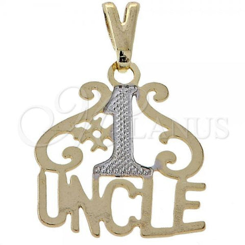 Oro Laminado Fancy Pendant, Gold Filled Style Two Tone, 05.16.0162