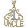 Oro Laminado Fancy Pendant, Gold Filled Style Two Tone, 05.16.0162