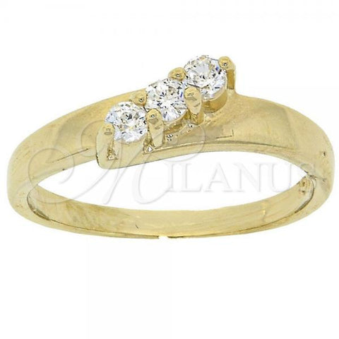 Oro Laminado Multi Stone Ring, Gold Filled Style with White Cubic Zirconia, Polished, Golden Finish, 5.166.017.06 (Size 6)