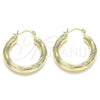 Oro Laminado Medium Hoop, Gold Filled Style Diamond Cutting Finish, Golden Finish, 02.213.0228.30