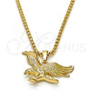 Oro Laminado Pendant Necklace, Gold Filled Style Eagle Design, Polished, Golden Finish, 04.242.0065.30
