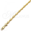 Oro Laminado Fancy Anklet, Gold Filled Style Polished, Golden Finish, 03.210.0063.10