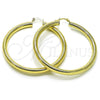 Oro Laminado Large Hoop, Gold Filled Style Hollow Design, Diamond Cutting Finish, Golden Finish, 02.213.0767.60