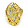 Oro Laminado Multi Stone Ring, Gold Filled Style with White Micro Pave, Polished, Golden Finish, 01.118.0032.09 (Size 9)