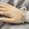 Sterling Silver Fancy Bracelet, Star Design, Polished, Silver Finish, 03.395.0001.07